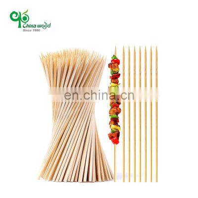 Biodegradable food grade natural china round barbecue bamboo kebab sticks for sale