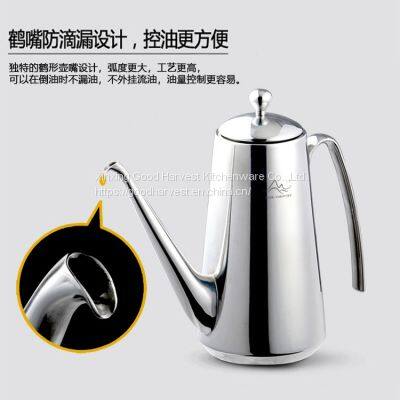 High Quality Stainless Steel Kitchen Oil Sauce Pot Container 600ml-1000ml Stainless Steel Hand Drip Coffee Tea PotOil Can,Oil Kettle photo-5