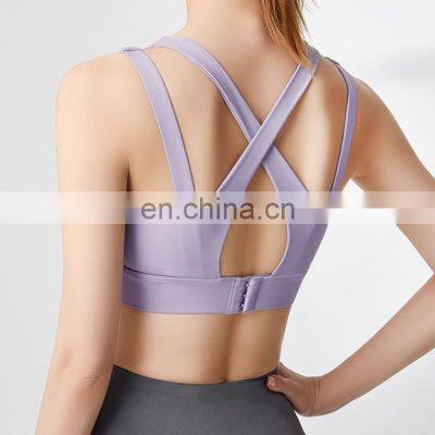 High Support Adjustable Shockproof Sports Bra Fixed Pads Sweat-Wicking Fitness Gym Bra Top Women Outdoor Trainig Wear Outfit