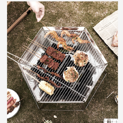 Outdoor Stainless Steel Folding Barbecue Grill photo-5