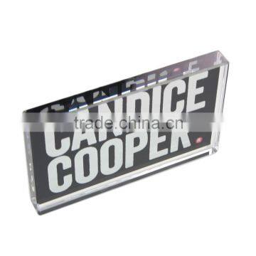 Acrylic Logo Block Clear Acrylic Block Round Edge Acrylic Nameplate Signage Plaques RL008