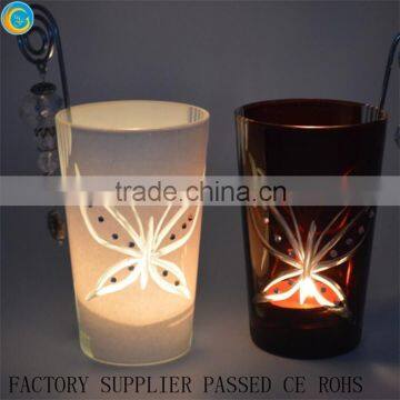 candle jars glass wine color Flameless Glass Jar Candle