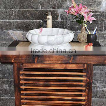 Natural White Marble Stone Bathroom Sink For Indoor Decoration photo-2
