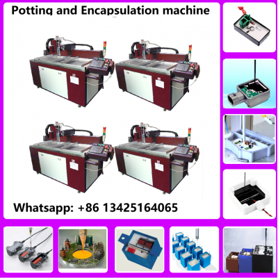 Battery Packs potting and casting encapsulation machine with 2 part liquid resin adhesive material with auto degassing function
