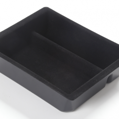 OEM Style 2024-2025 Tesla Model 3/Y Flocked Center Console Organizer, Velvet-Like Lining for Gadget Protection