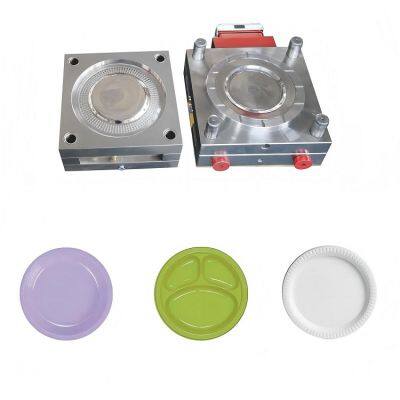 China Custom Plastic Injection Molding High Speed PS Cutlery Tableware Round Plate Mould photo-1