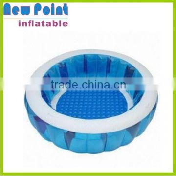 Bule circle PVC tramploine inflatable pool toy for family use