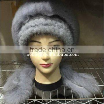 new stylish and high thickness mink fur Princess headwear with long and fluffy tail