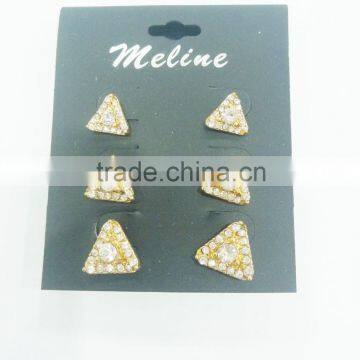 TRIO TRIANGLE RHINESTONE EARRING