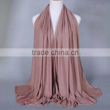 Wholesale Plain Solid Color Polyester Cotton Knitted Jersey Muslim Hijab Quality Choice photo-2