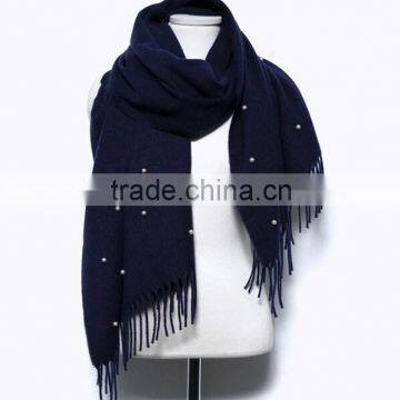 Wholesale New Tassel Wool Acrylic Pearl Fashion Ladies Shawls and Scarves Pashmina photo-3