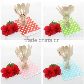 6.5'' Printed Wooden Tableware Set 13*18cm Paper Favor Bags