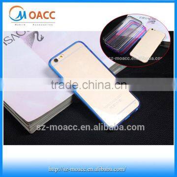 Factory price color tpu bumper transparent pc case for iphone 6