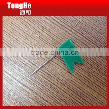 Green Color Plastic Flat Flag Map Pin