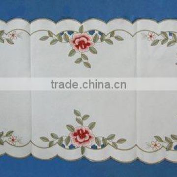 100% polyester embroidery table runner with cutwork houseware household textile