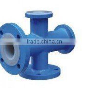 PTFE Lining Reducing Cross Flange type