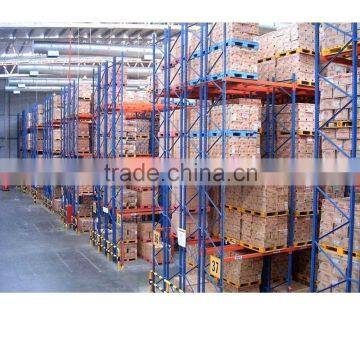 Heavy duty double deep pallet racking