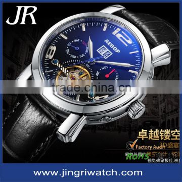 watches men luxury brand automatic Genuine Leather Wristband Mechanical Men's Watches