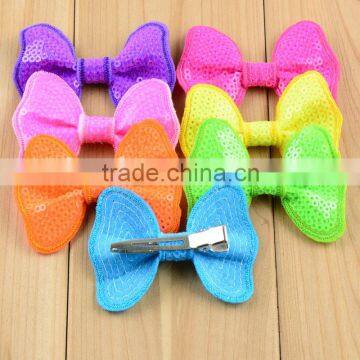 New Style Baby Large Sequin Bow Hair Clips Boutique Sequin Bow With Clip for Hair Accessory CB-3382