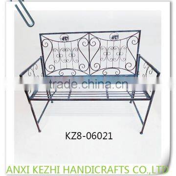 KZ8- 06021 Antique Metal Cast Iron Park Bench Public Street Outdoor Bench