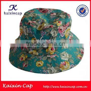 high quality customize floral fabric fashion promitional bucket hat