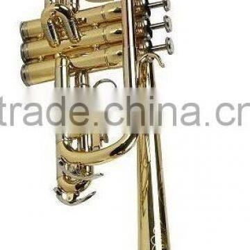 Intermediate grade brass C key Trumpet, gold laquer