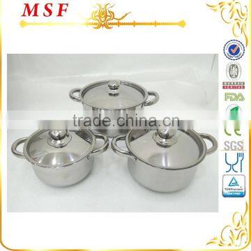 MSF Cheap Pots 6pcs Stainless Steel Cookware Set Good Selling MSF-3999