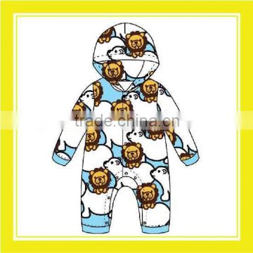 2016 Hot Sell Product Bros Baby Lion & Polar Bear Cotton White Blue Hoodie