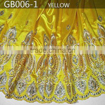 GB006-1 2015 wholeslae african raw silk george fabric/raw silk george wrappers