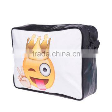 2016 Hot Fashion 3D Emoji Printing One Side Leather Courier Bags Shoulder Bag Message Bags photo-2