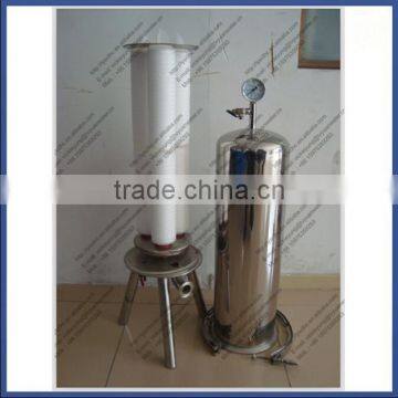 SS304 316 Polished Material 10 20 30 40 Inch Micro Stainless Steel Filter Housing With Pressure Meter photo-2