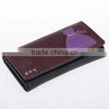 Black Evening Dress Color Printing Lady Wallet/New Model Ladies Purses/Festival gift