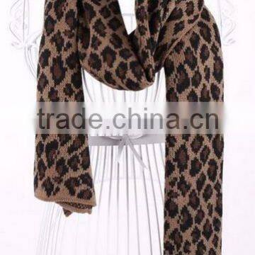 Women Long Leopard Printed Winter Scarf