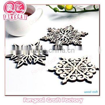 Laser hollow cut snow flake shape wooden coaster (Wooden craft in laser-cutting & engraving)