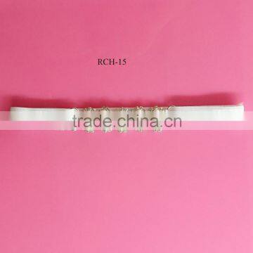 Stock hot selling Factory price pearl elastic crystal connector headwear (RCH-15)