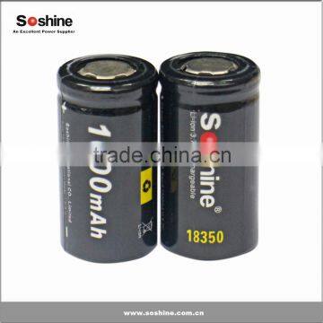 Authentic Lithium Ion 3.7v 18350 High Capacity Battery 1100mm From Soshine photo-2