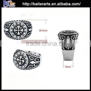 Cheap Titanium Jewelry Stainless Steel Cross Mens Index Finger Ring photo-1