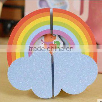 Beautiful rainbow shape foldable handmade design of thanksgiving card/birthday card