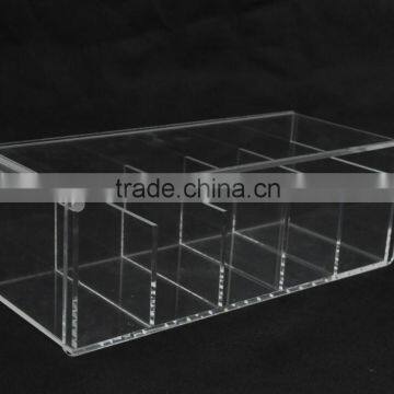 5 Divided Clear Acrylic Cosmetic Storage Box, Acrylic Makeup Storage Display Boxes Cosmetic Makeup Organizer With Lid photo-3