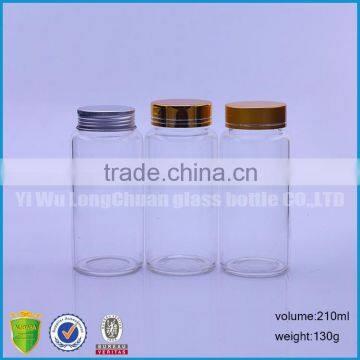 210ml Empty Straight Side Glass Bottles With Metal Lid,Clear Wide Mouth Glass Jars With Aluminum Screw Cap