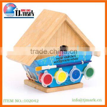 NEW ARRIVAL WOOD BIRD HOUSE DIY PAINTING TOYS