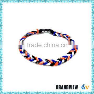 Useful high quality germanium 4 rope oem titanium twisted sports cord necklace