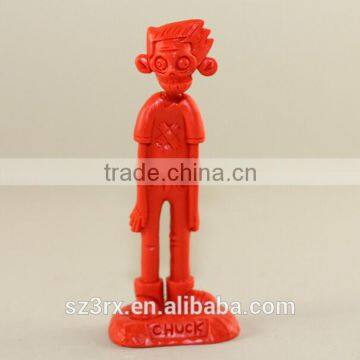 custom made 6 inch red resin figure 1C figure sculpture,big eyes resin sculpture factory