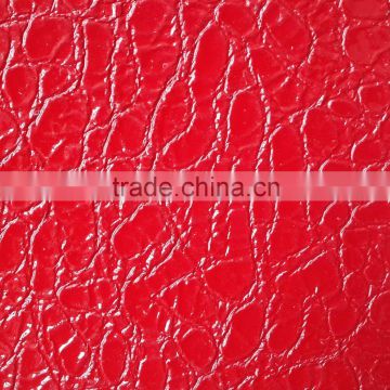 Guangzhou waterproof and embossed red color pvc leather bags girls,smooth pvc pu synthetic skin for wallet,belt,purse,hand bags