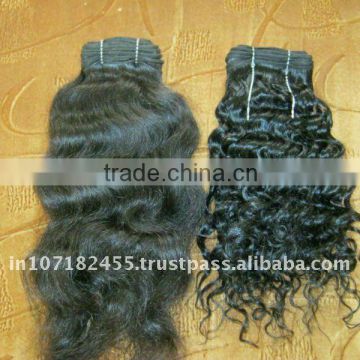 Deep Curly Machine Weft Indian Hair