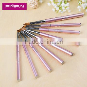 Professional 9pcs nail cleaning brush set metal nail art polish brush pure color