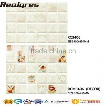 30*45cm Fashion Inkjet Printing Bathroom And Kitchen Wall Ceramic Tiles