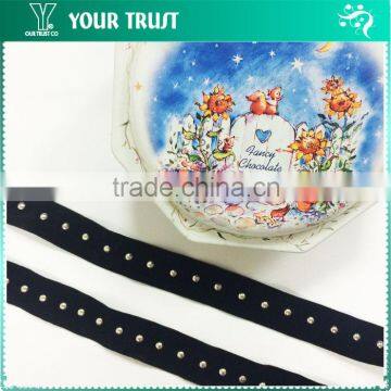 Silver Gold Gunmetal Dome Stud Black Velvet Beaded Trimming photo-2