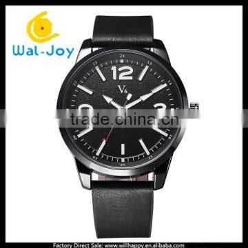 WJ-5372 water resistant chamring leather strap stylish V6 top brand men business quartz watch