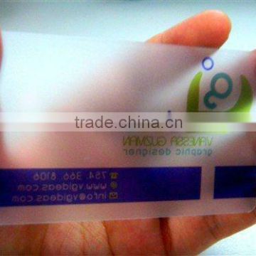 clear plastic business card printing